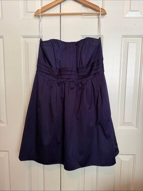 Strapless Cocktail Dress in Deep Purple